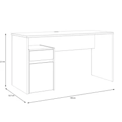 Bureau reversible Modultrick chêne artisan et blanc
