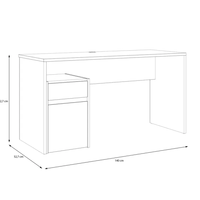 Bureau reversible Modultrick chêne artisan et blanc