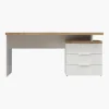 Bureau 3 tiroirs Easy bianco et cadiz