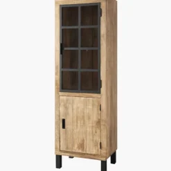 Cabinet 1 porte verre - 1 porte bois Kali