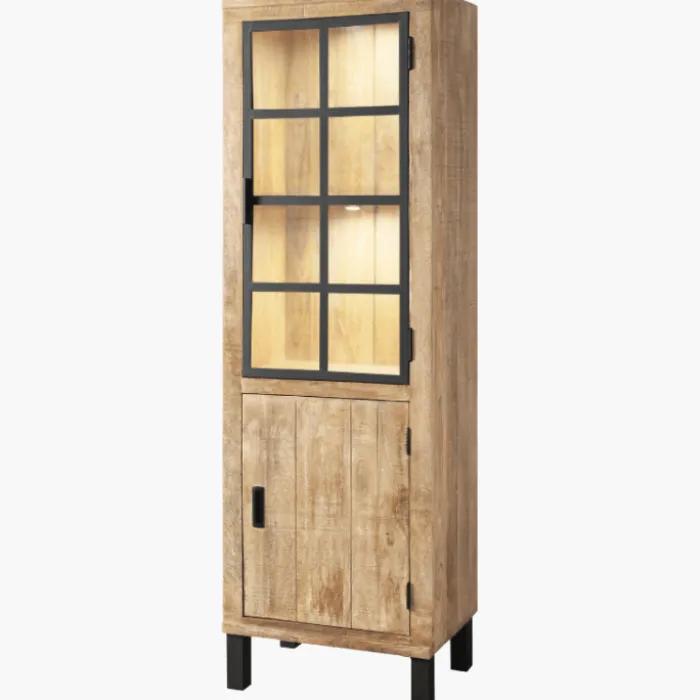 Cabinet 1 porte verre - 1 porte bois Kali