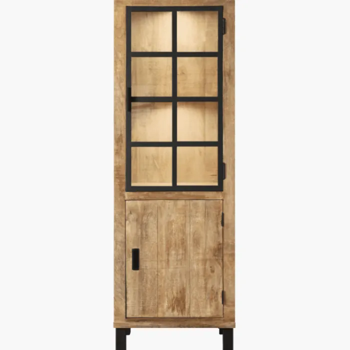 Cabinet 1 porte verre - 1 porte bois Kali