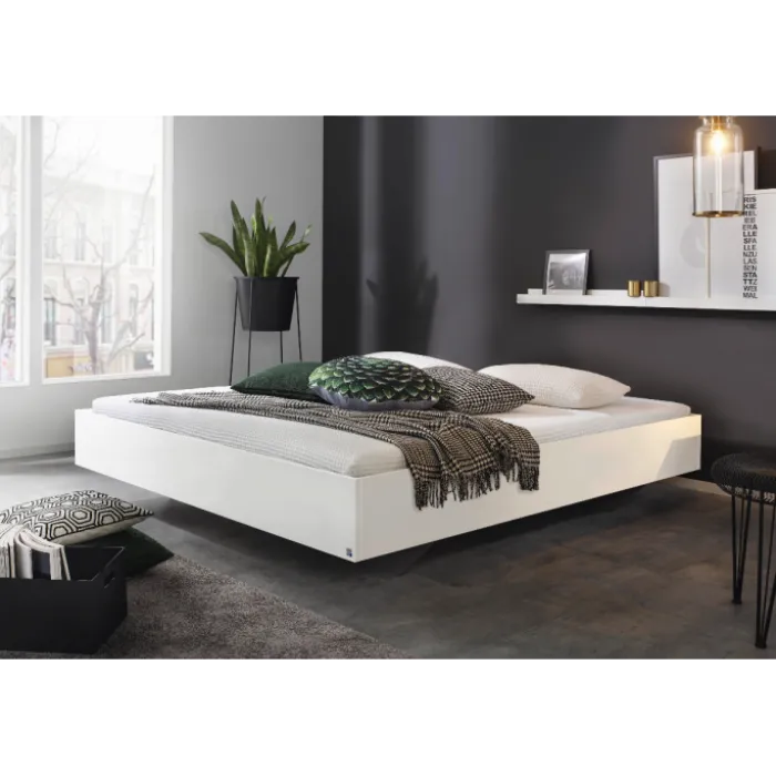 Cadre de lit blanc mat 180 cm x 200 cm Phoenix