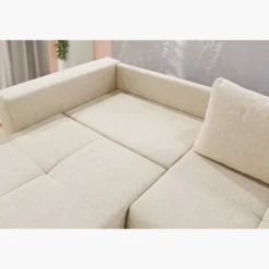 Canapé convertible chenille beige
