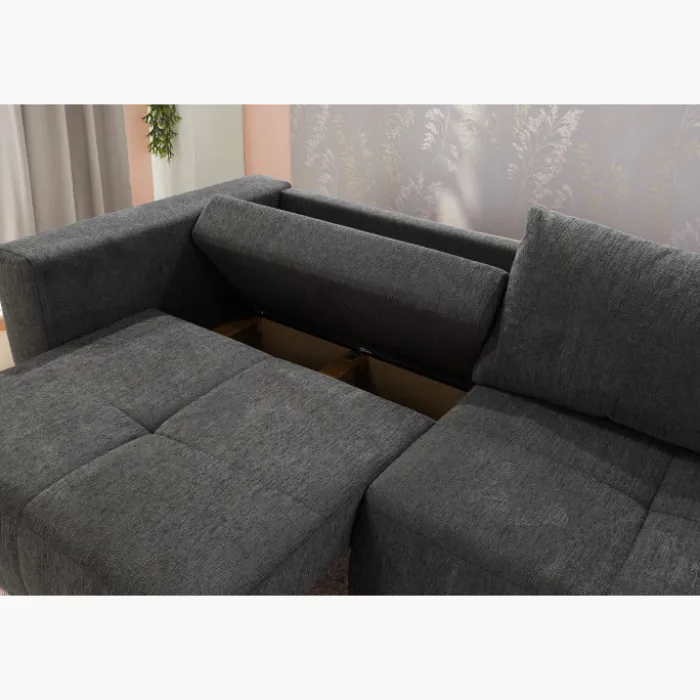 Canapé convertible gris anthracite