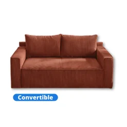 Canapé convertible Ron ocre orangé