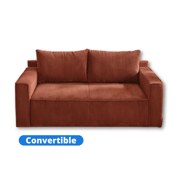 Canapé convertible Ron ocre orangé