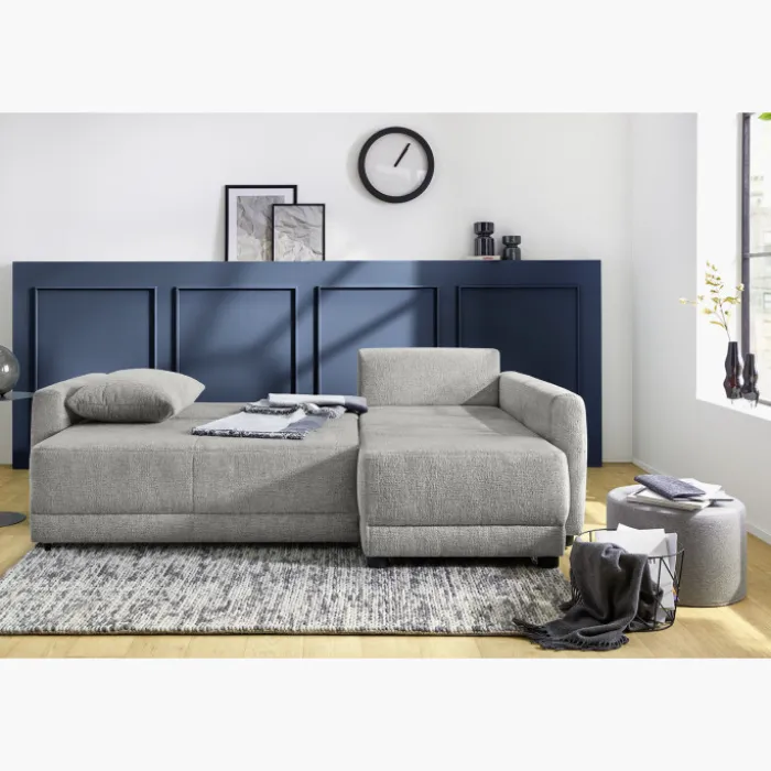 Canapé d'angle convertible coffre Venezia gris