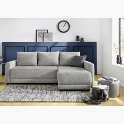 Canapé d'angle convertible coffre Venezia gris