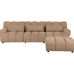 Canapé Freja Marron clair avec pouf