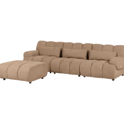 Canapé Freja Marron clair avec pouf