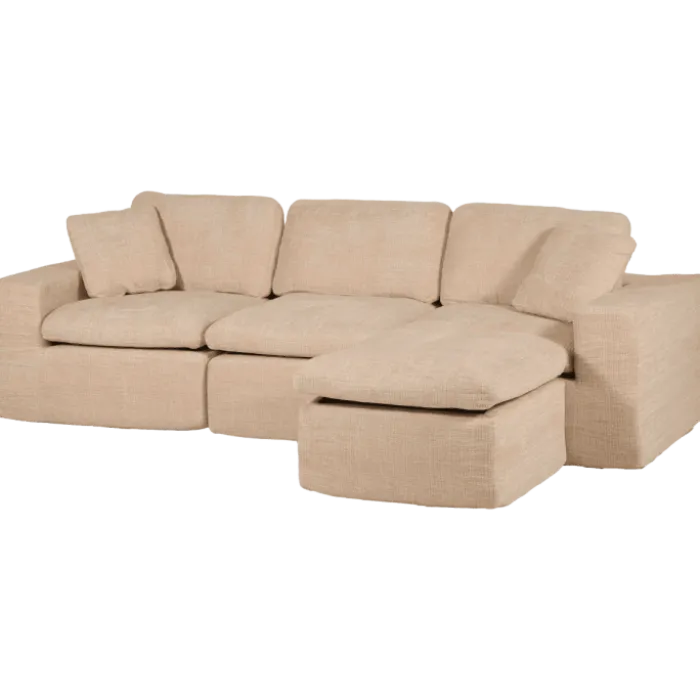 Canapé 3 places avec pouf Selena compressé