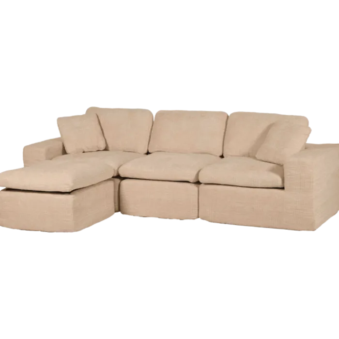 Canapé 3 places avec pouf Selena compressé