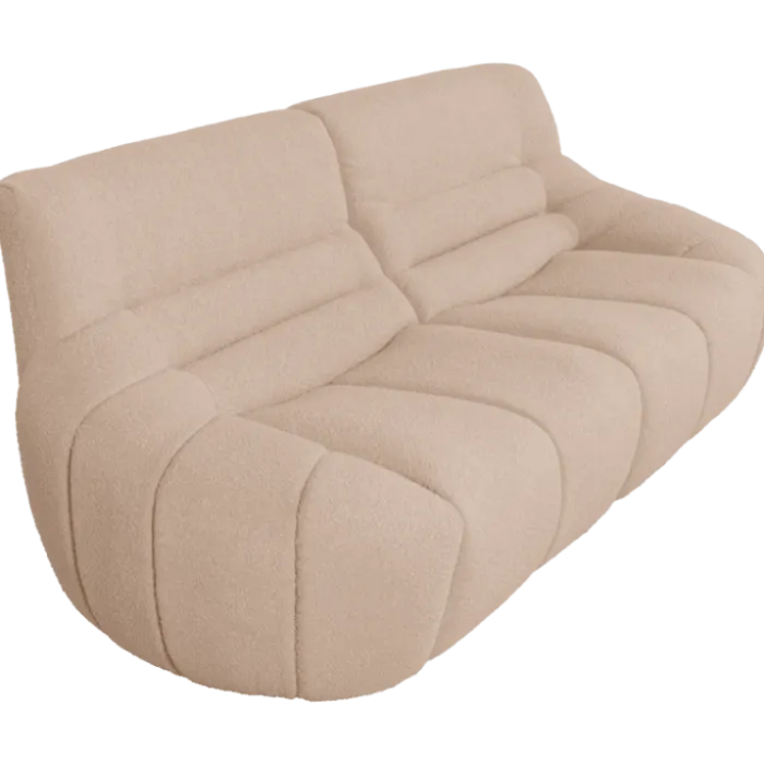 Canapé 3 places en tissu bouclé beige LOUA 2225