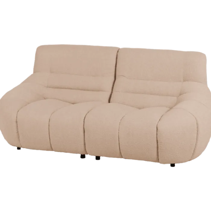 Canapé 2 places en tissu bouclé beige LOUA 2225