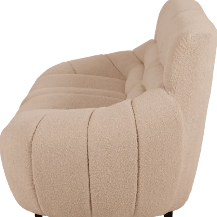 Canapé 2 places en tissu bouclé beige LOUA 2225