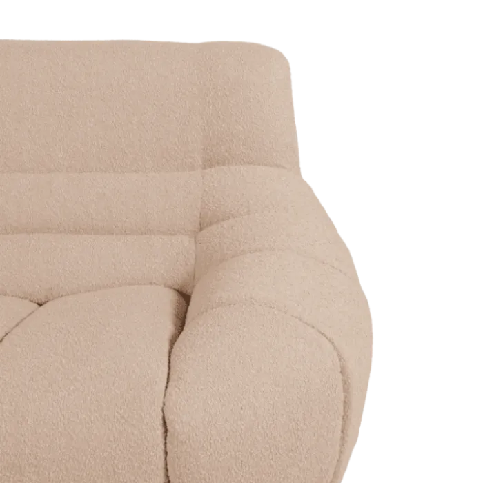 Canapé 2 places en tissu bouclé beige LOUA 2225