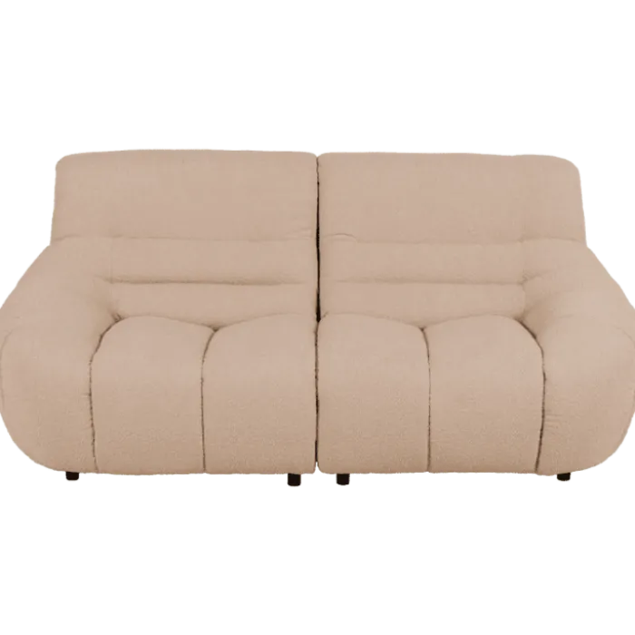 Canapé 2 places en tissu bouclé beige LOUA 2225