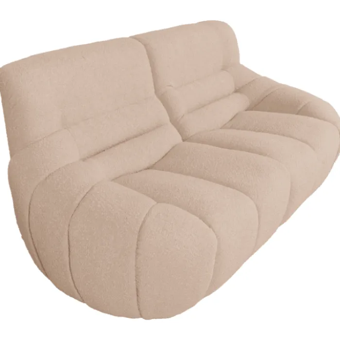 Canapé 2 places en tissu bouclé beige LOUA 2225