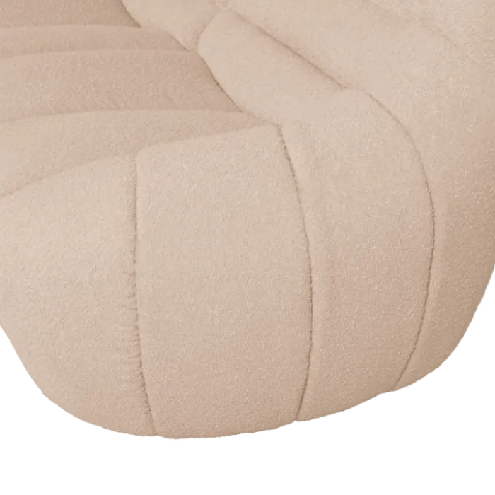 Canapé 2 places en tissu bouclé beige LOUA 2225