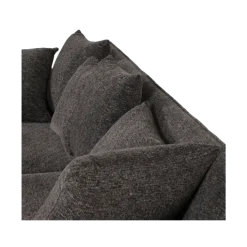 Canapé 3 places + pouf Umar gris foncé