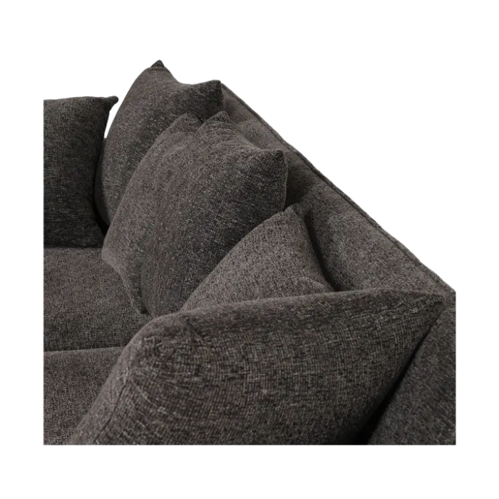 Canapé 3 places + pouf Umar gris foncé
