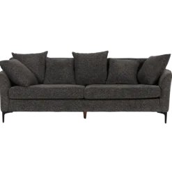 Canapé 3 places + pouf Umar gris foncé