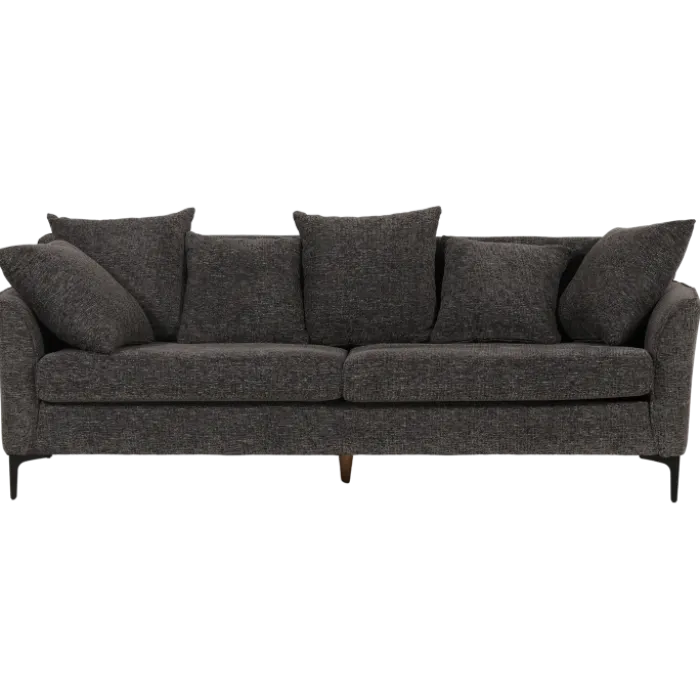Canapé 3 places + pouf Umar gris foncé
