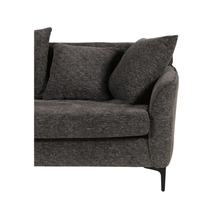 Canapé 3 places + pouf Umar gris foncé