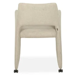 Chaise avec acoudoirs Jones en tissu beige