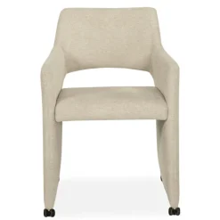 Chaise avec acoudoirs Jones en tissu beige