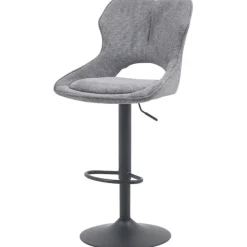 Chaise de bar Mori tissu gris foncé