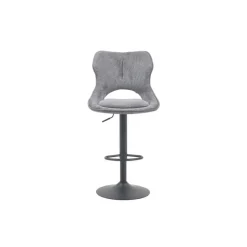 Chaise de bar Mori tissu gris foncé