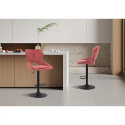 Chaise de bar Mori tissu rouge