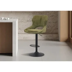 Chaise de bar Mori tissu vert