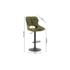 Chaise de bar Mori tissu vert