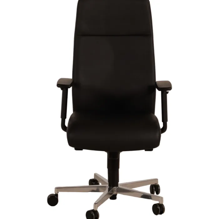 Chaise de bureau en cuir Noir Chief 300