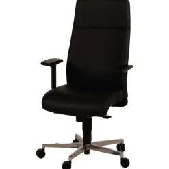 Chaise de bureau en cuir Noir Chief 300
