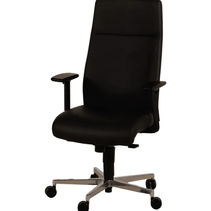 Chaise de bureau en cuir Noir Chief 300