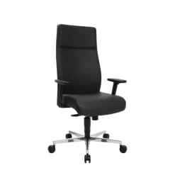 Chaise de bureau en cuir Noir Chief 300