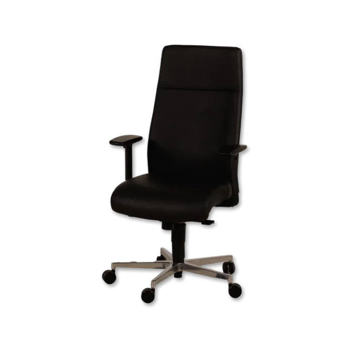 Chaise de bureau en cuir Noir Chief 300