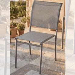Chaise de jardin Oleron tissu gris