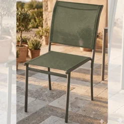 Chaise de jardin Oleron tissu vert