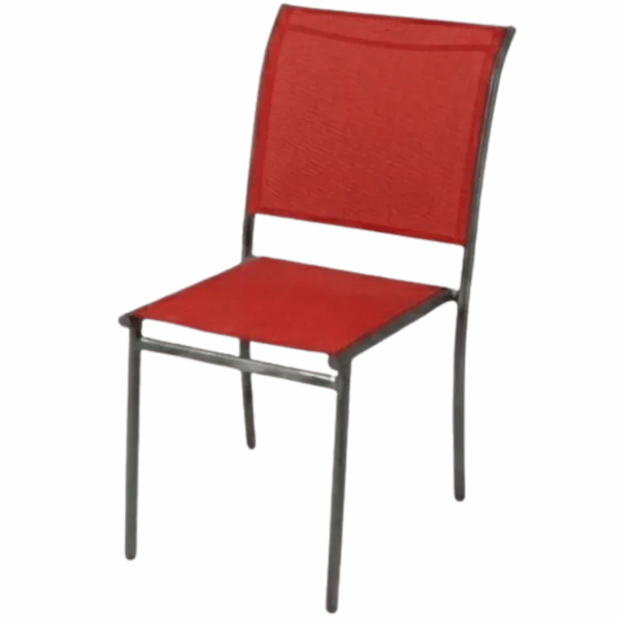 Chaise de jardin Oleron tissu rouge