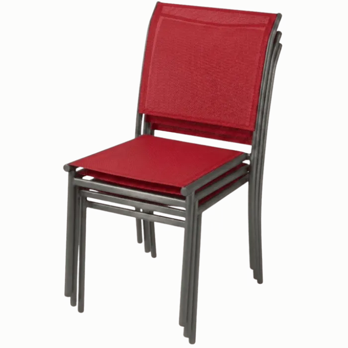 Chaise de jardin Oleron tissu rouge