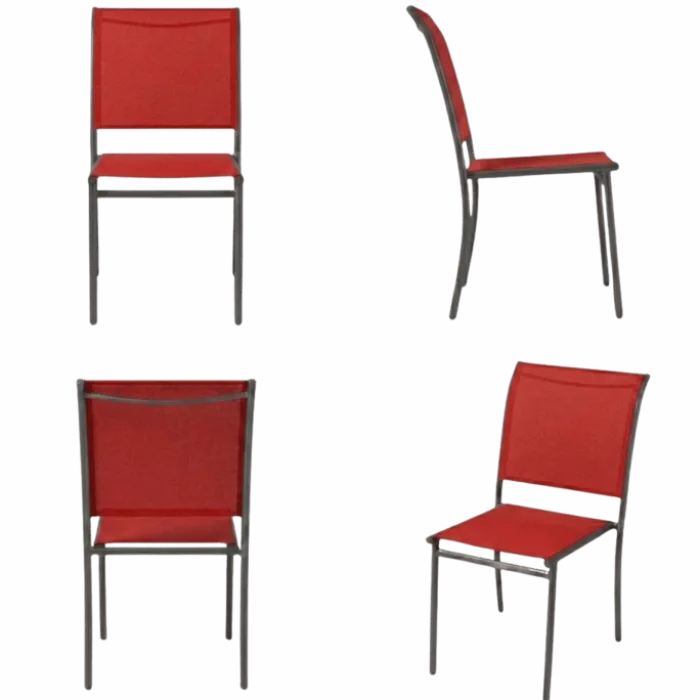 Chaise de jardin Oleron tissu rouge