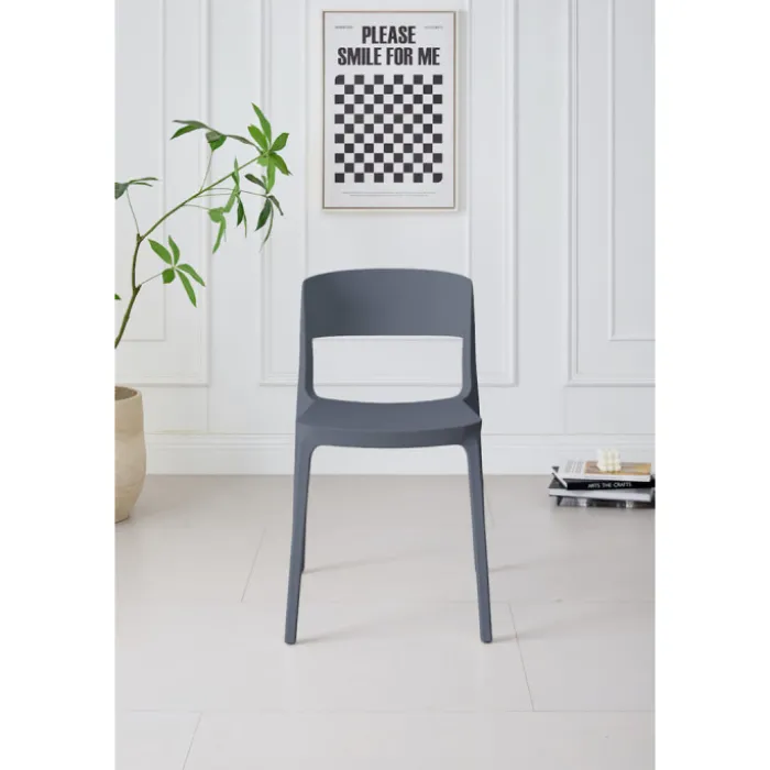 Chaise empilable Lilo gris anthracite