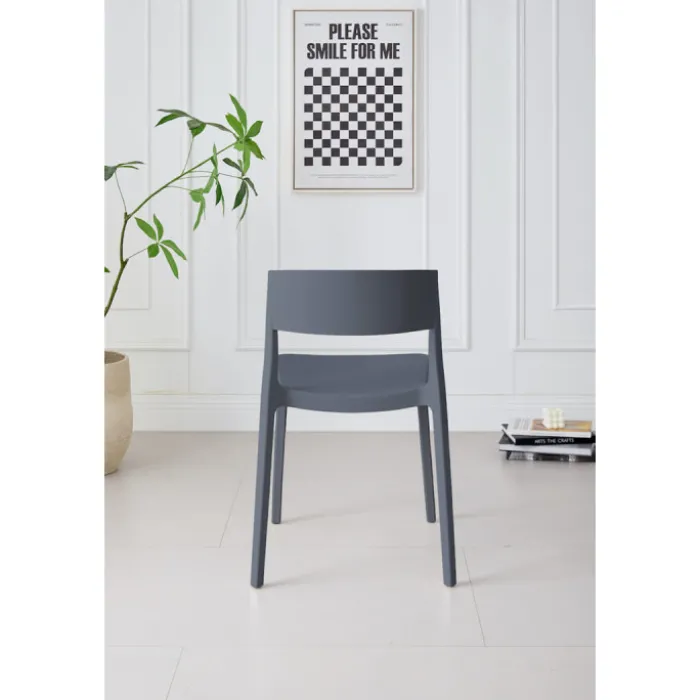 Chaise empilable Lilo gris anthracite