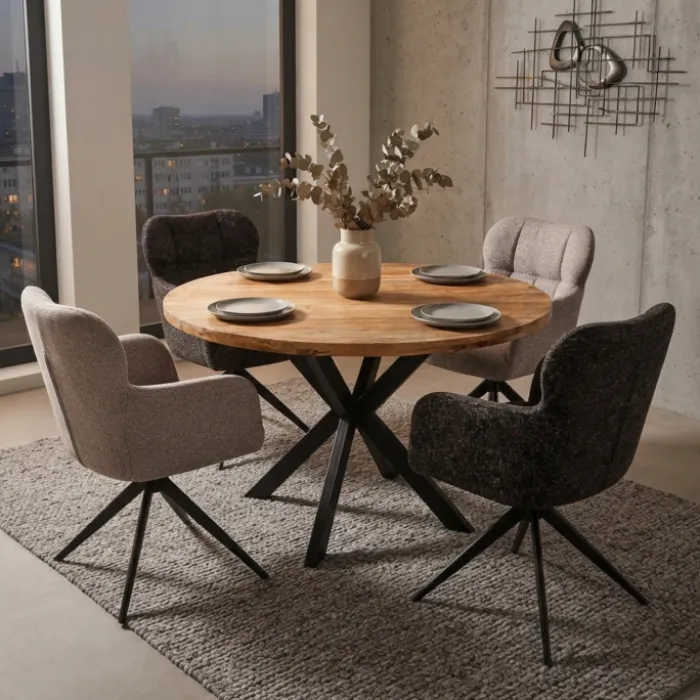 Chaise Macao pivotante gris clair