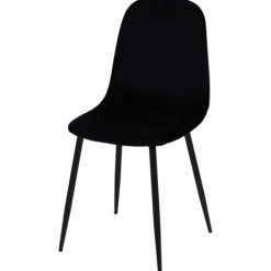 Chaise Mia tissu velours noir